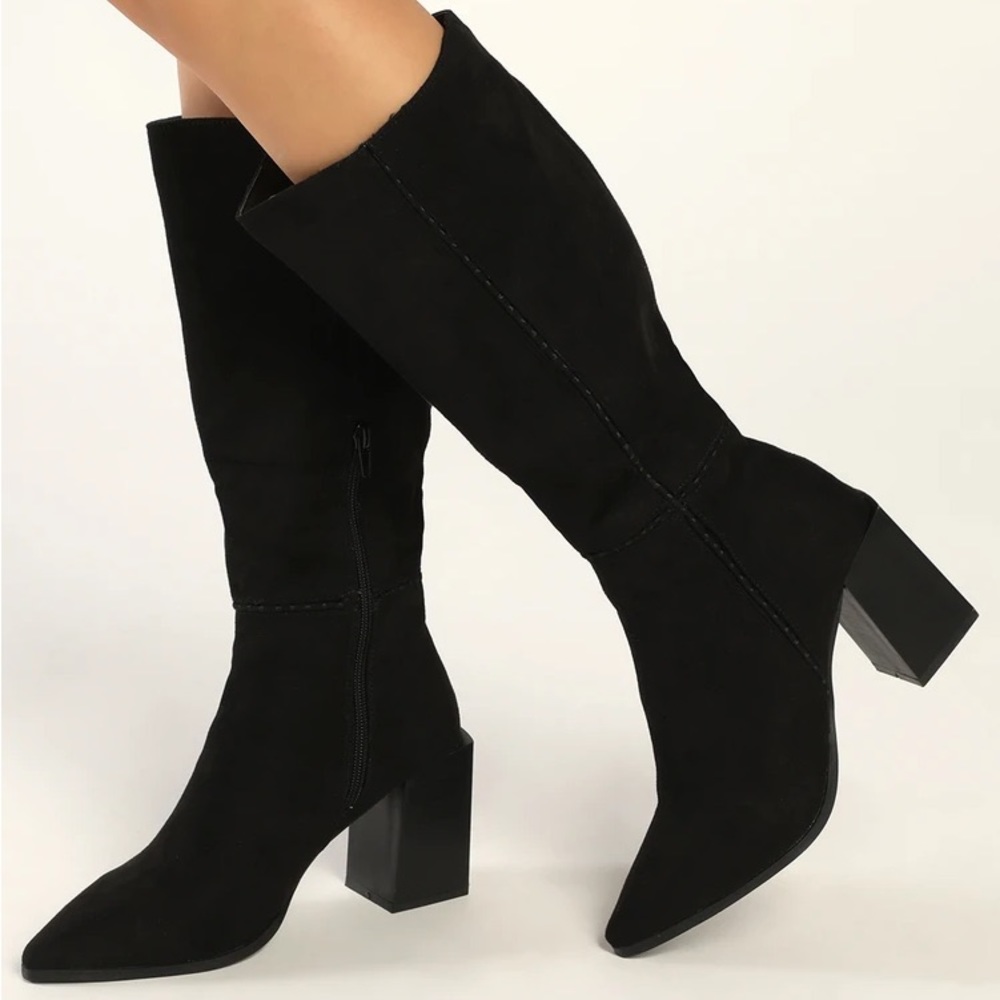 Black Faux Suede Boots